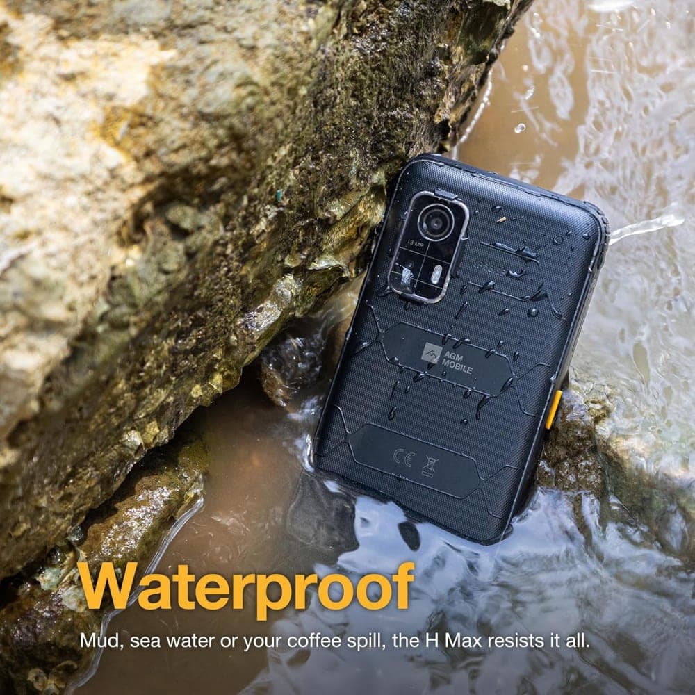 Thumbnail 2 for AGM H MAX Rugged Smartphone Unlocked, 4G Outdoor Phone with 10000mAh Battery, Android 14, 4GB+128GB, 6.56” HD+ Display, IP68/IP69K, Face ID, Dual SIM, NFC 