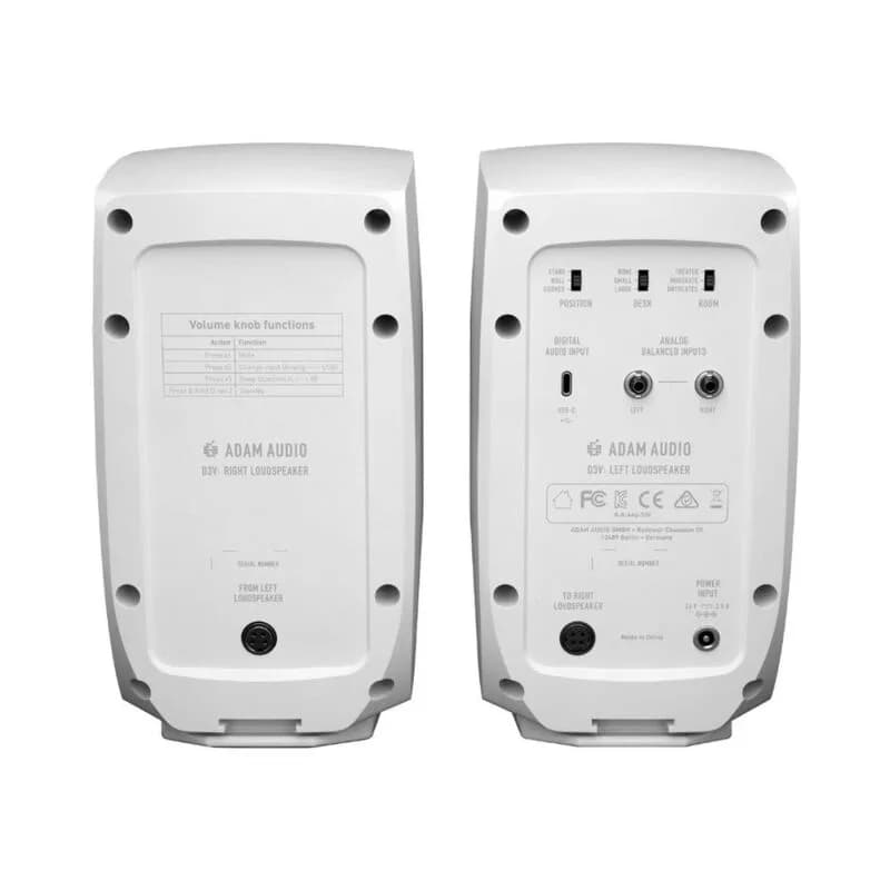 Thumbnail 2 for Adam Audio D3V Active Desktop Monitoring System - White