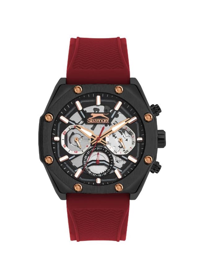 SLAZENGER Men Multi Function Black Dial Watch