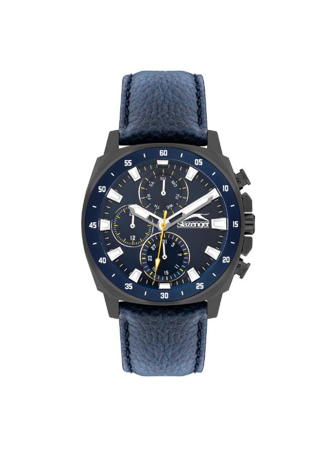 Thumbnail 1 for SLAZENGER Men Multi Function Blue Dial Watch 44mm case diameter