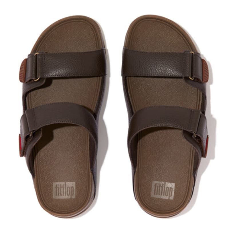 Thumbnail 3 for Gogh Moc Slides Saffiano Leather - Chocolate Brown