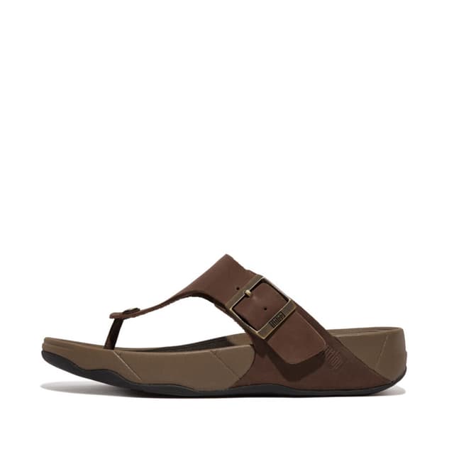 Trakk Buckle Leather Toe-Post Sandals