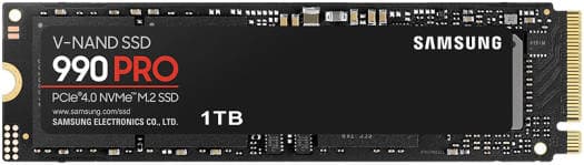 Thumbnail 1 for SAMSUNG 990 Pro 1 TB NVMe M.2 Internal SSD, PCIe Gen 4.0 x4, NVMe 2.0 Interface, 7450 MB/s Sequential Read Speed, 6900 MB/s Sequential Write Speed, V-NAND 3-bit MLC | MZ-V9P1T0BW