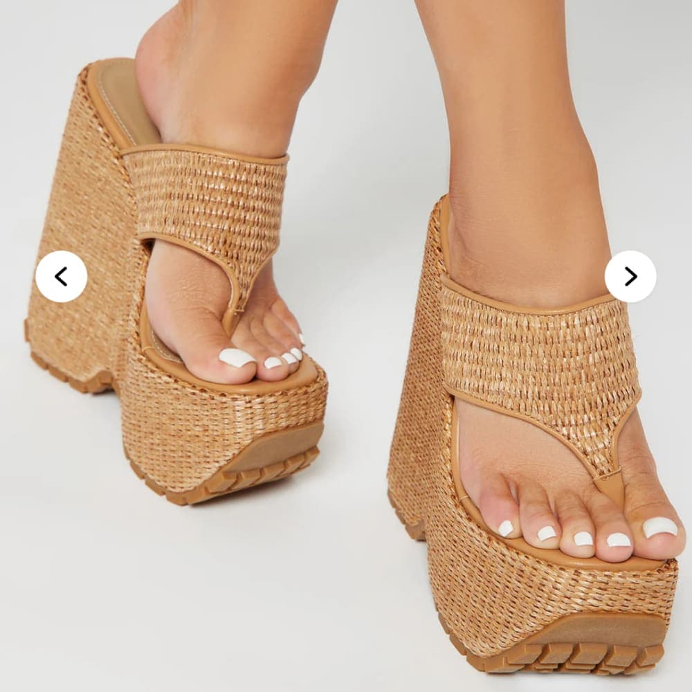 Thumbnail 4 for Platform Wedges - Tan