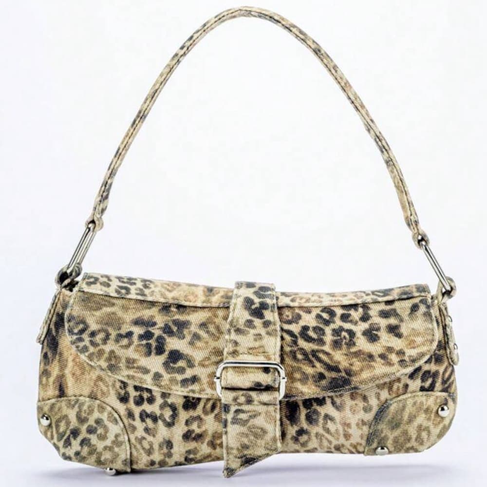 Thumbnail 2 for Women denim distressed asymmetric shoulder bag 