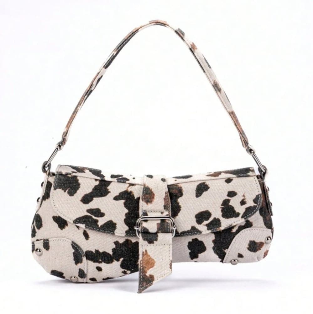 Thumbnail 3 for Women denim distressed asymmetric shoulder bag 