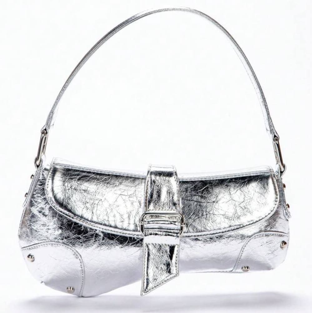 Thumbnail 4 for Women denim distressed asymmetric shoulder bag 