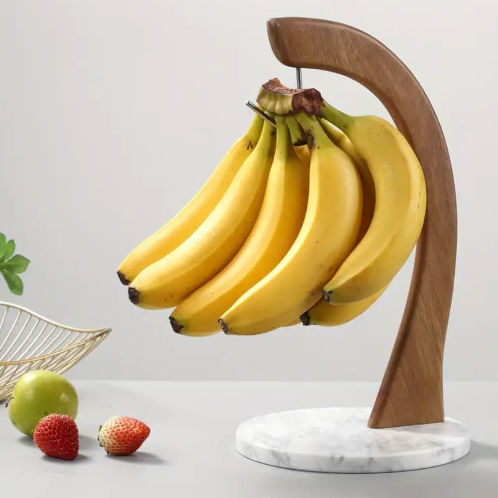Thumbnail 1 for White Marble Base Elegant Wood banana hanger 
