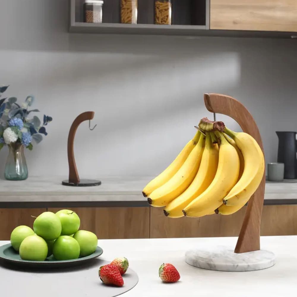 Thumbnail 4 for White Marble Base Elegant Wood banana hanger 