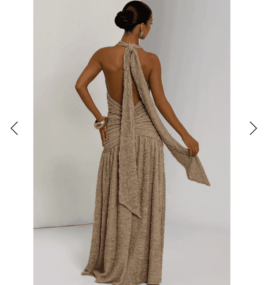 Thumbnail 2 for MAXI DRESS - BEIGE