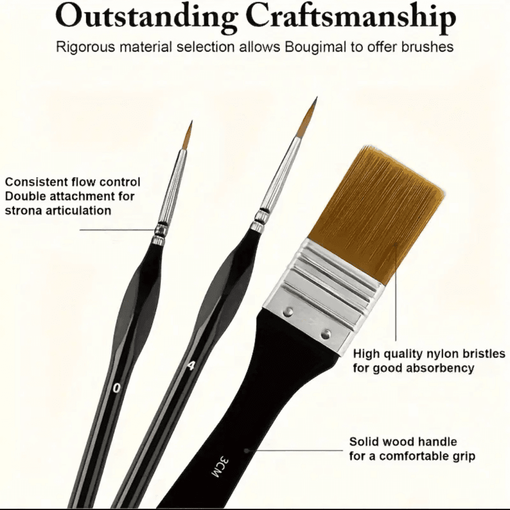 Thumbnail 3 for 32pcs Artist Paint Brush Set With Nylon Bristles 