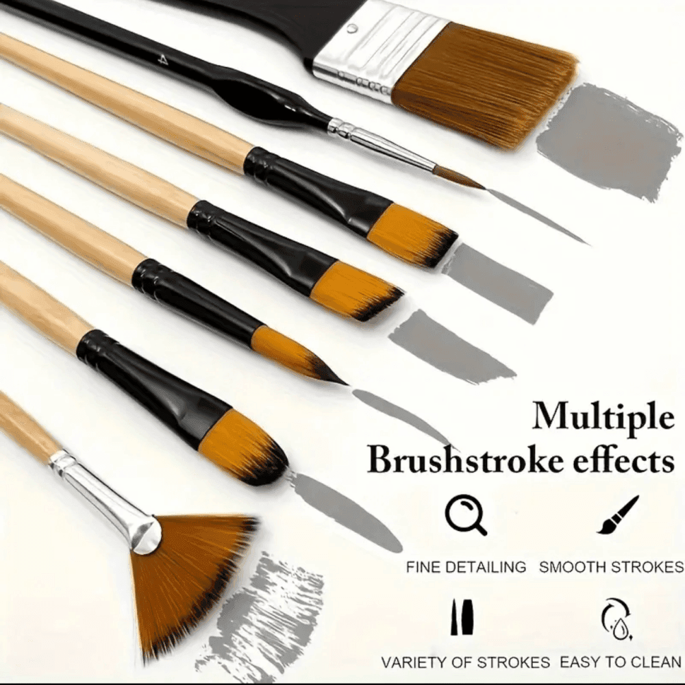 Thumbnail 5 for 32pcs Artist Paint Brush Set With Nylon Bristles 