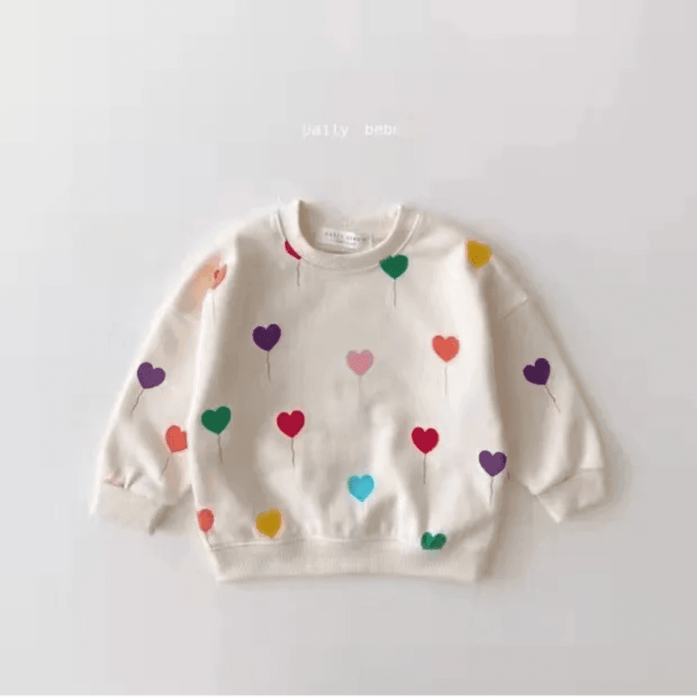 Thumbnail 3 for Boys Girls Cute Heart Print Long Sleeve Sweatshirts Pants Sets