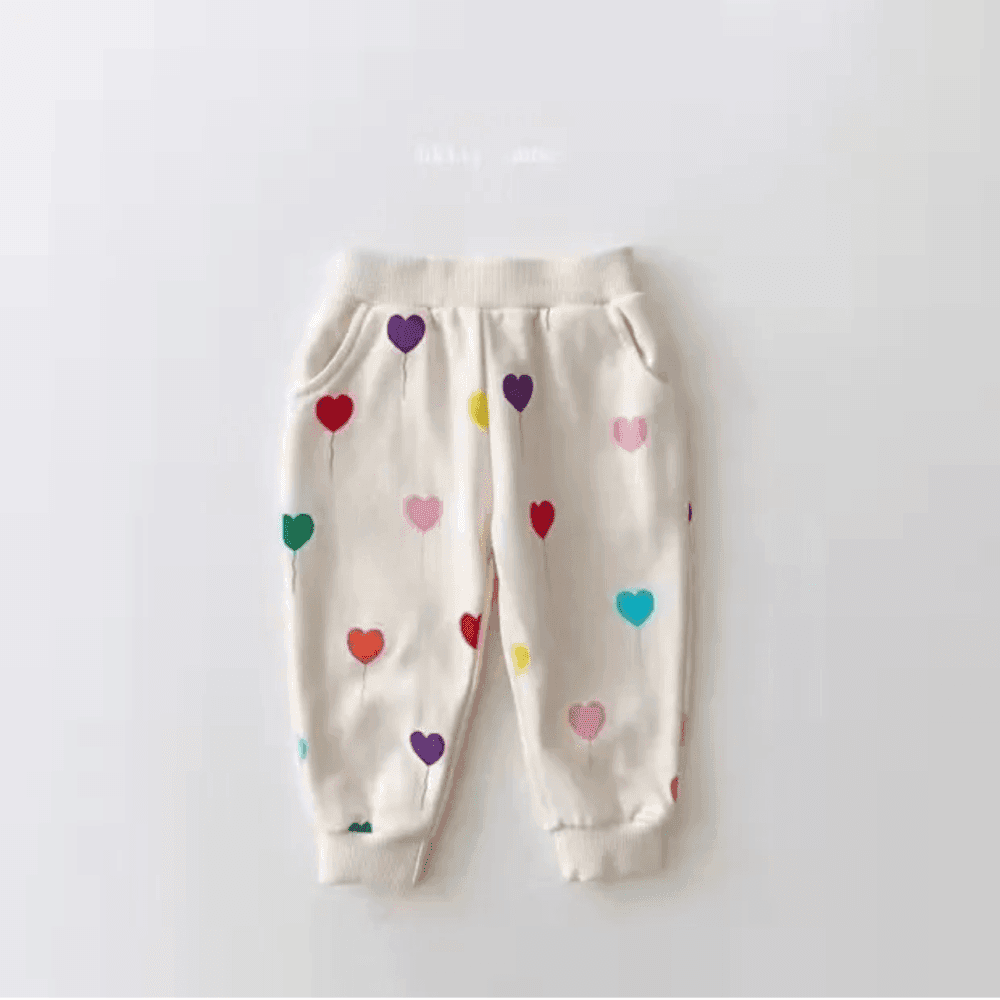 Thumbnail 5 for Boys Girls Cute Heart Print Long Sleeve Sweatshirts Pants Sets