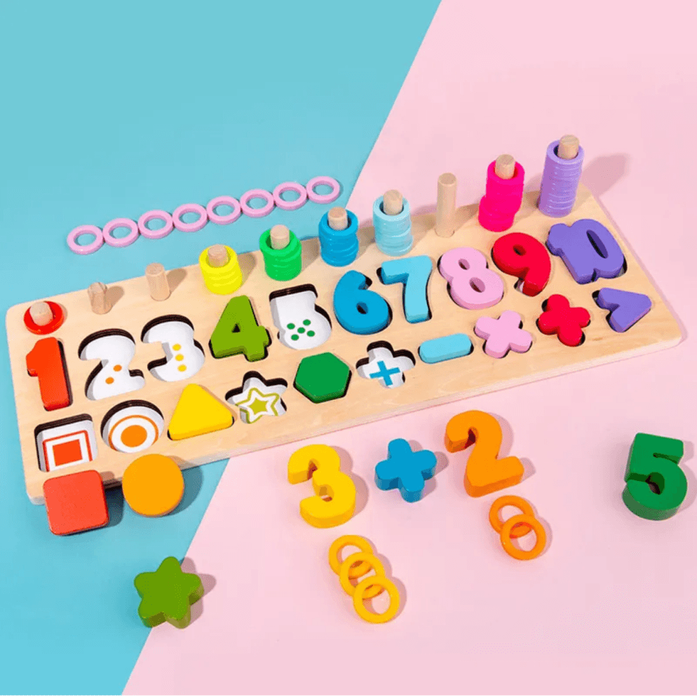 Thumbnail 5 for Children’s Digital Shape Matching Puzzle Building Blocks Wooden Toys