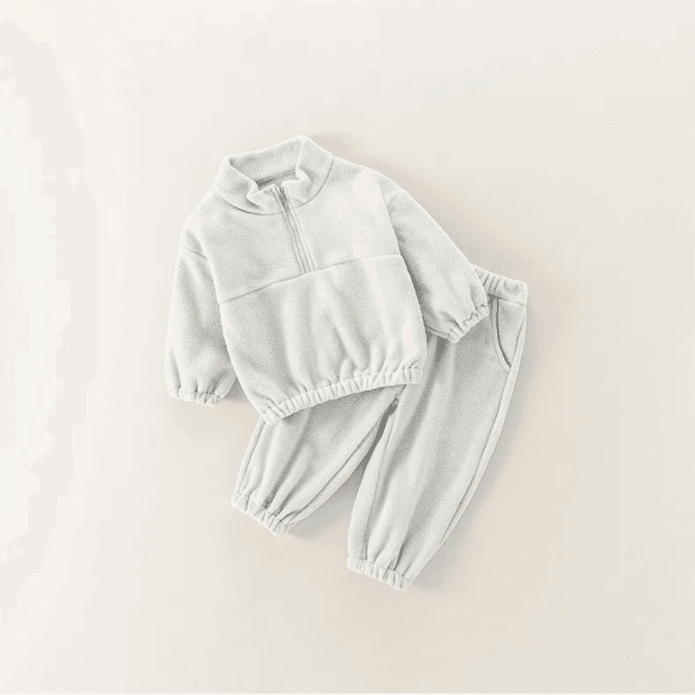 Thumbnail 5 for Autumn & Winter Children’s Casual Solid Plush Sweatshirt & Sweatpants Two Piece Set