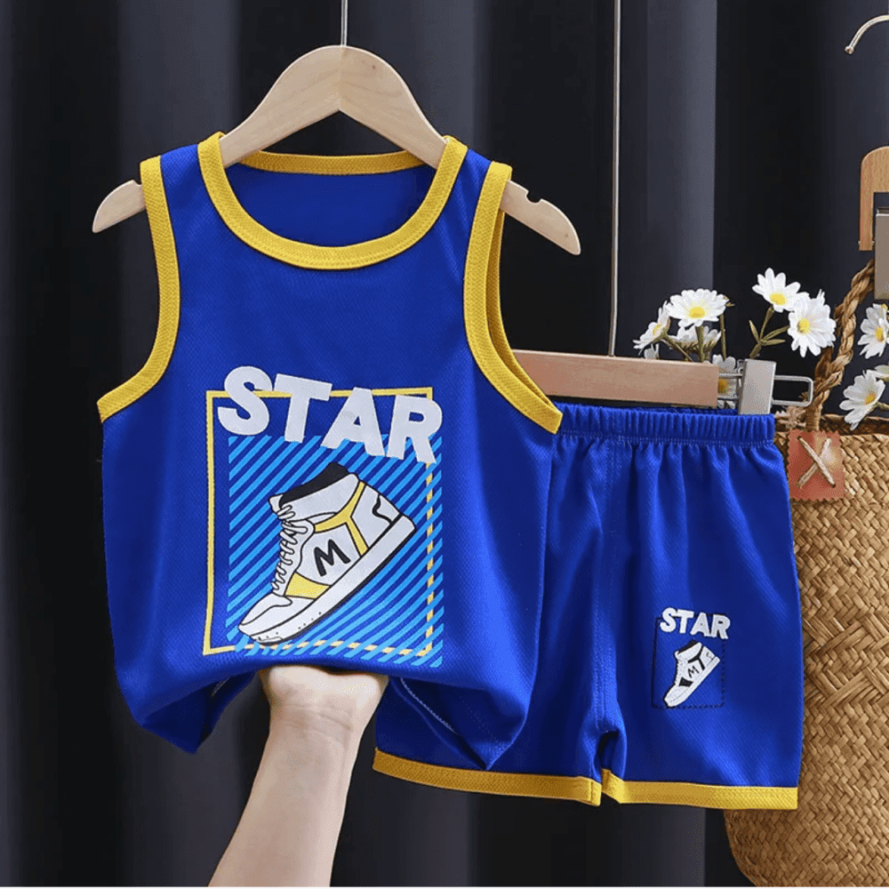 Thumbnail 3 for Sports Alphabet Print Sleeveless Tank Top Shorts Set