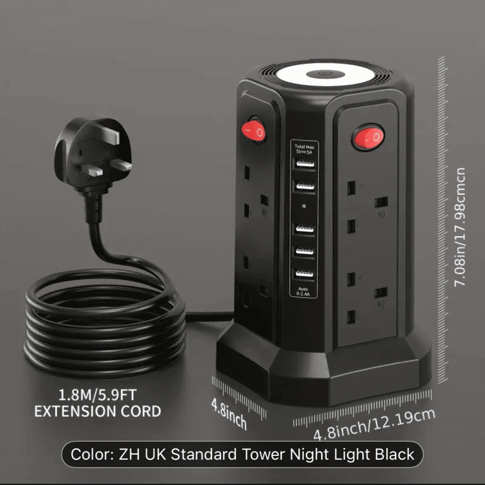 Thumbnail 4 for Extension Cord With USB Plug And Night Light 