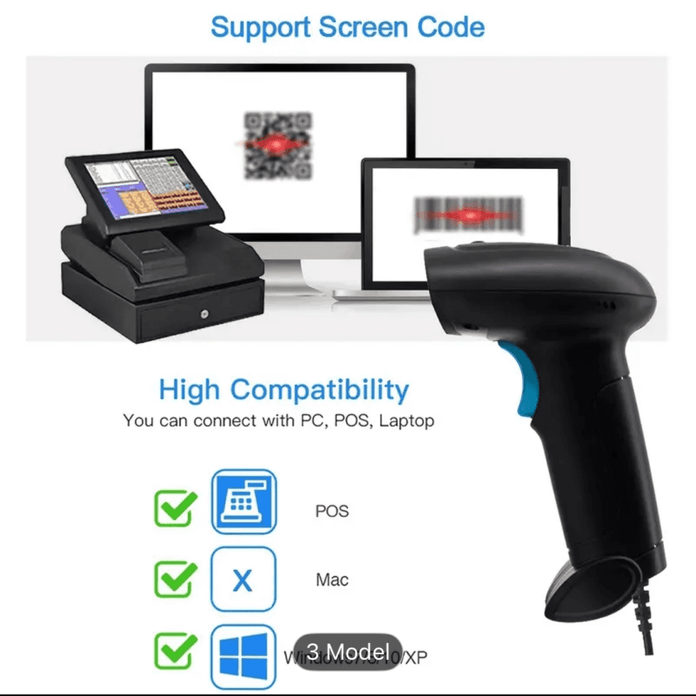 Thumbnail 5 for 2D Barcode Scanner Handheld USB Wired Code Reader 