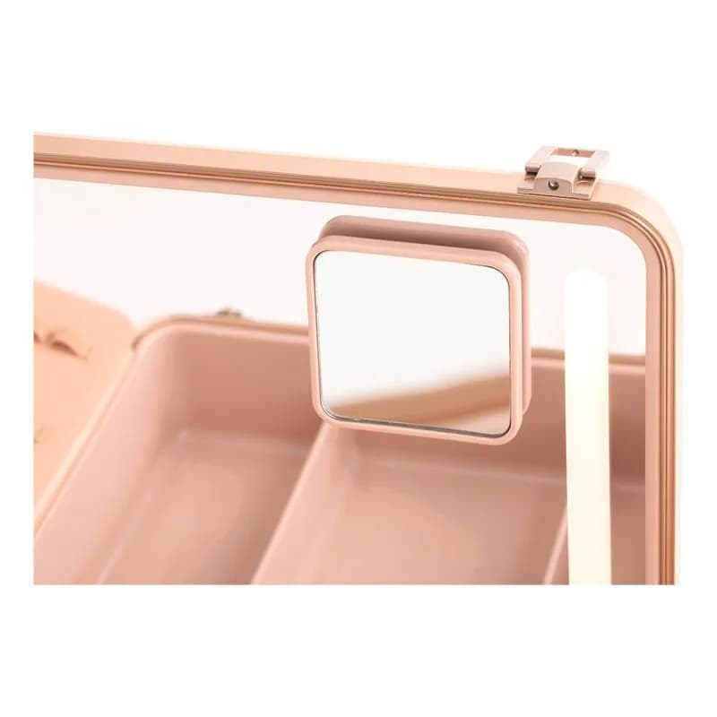 Beautifect Box - Multi-Compartment Makeup Box with Built-in Mirror - Gold view 5