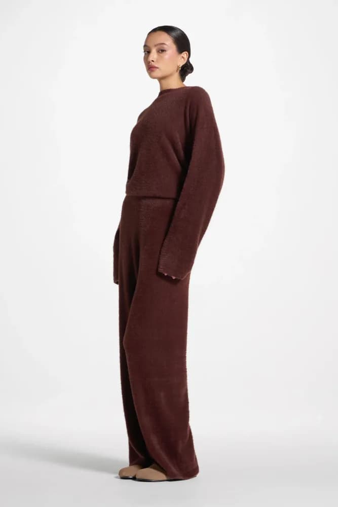 Mink Wide Leg Pants - Brown view 4