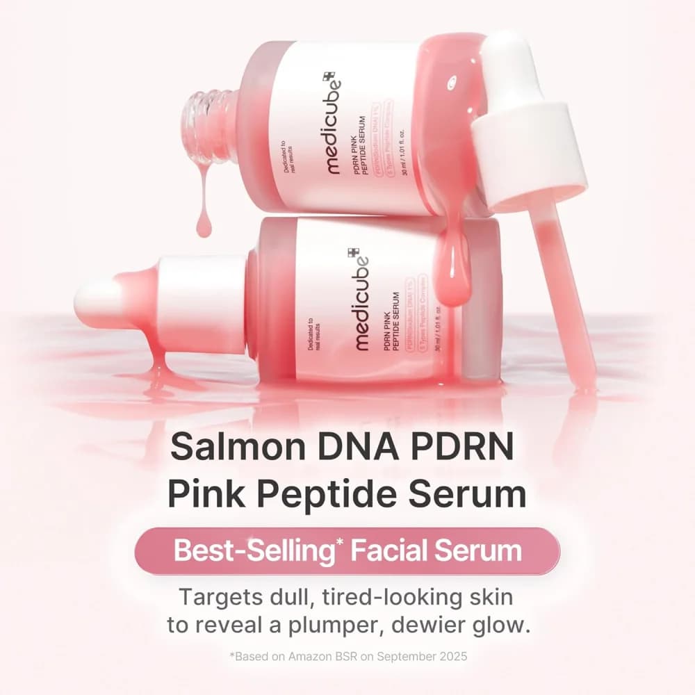 medicube PDRN Pink Peptide Serum Sodium DNA 1%, Pink glow serum, Peptide, Niacinamide, Hydrating & Moisturizing & Plumping, Uneven Skin Tone, Korean Skincare 30ML (1.01 fl.oz., Salmon DNA PDRN) view 2