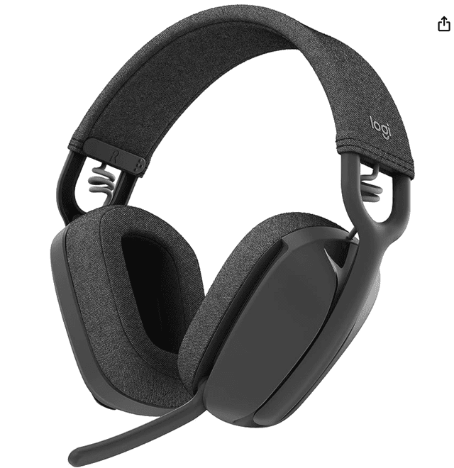 Logitech Zone Vibe 100 Lightweight Wireless Over-Ear Headphones with Noise-Cancelling Microphone, Advanced Multipoint Bluetooth Headset, Works with Teams, Google Meet, Zoom, Mac/PC - Graphite