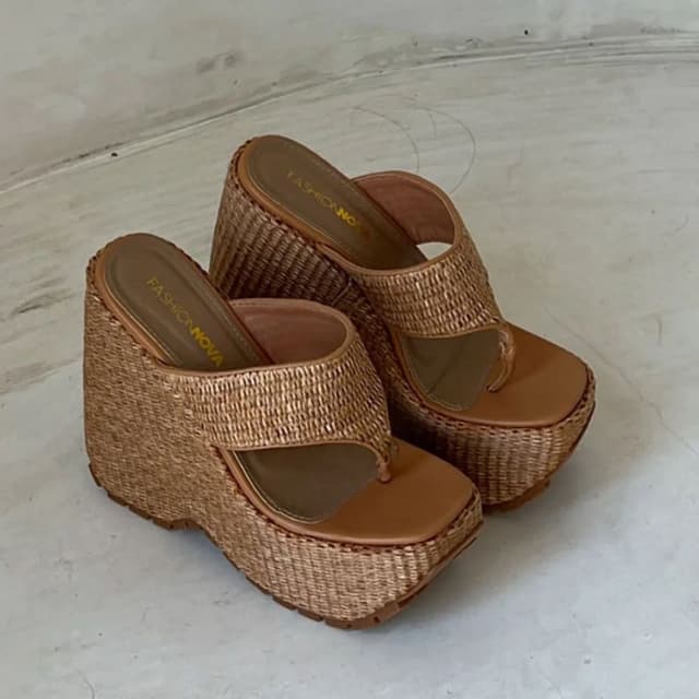 Platform Wedges - Tan