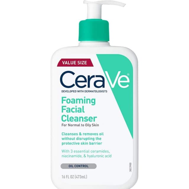 CeraVe Foaming Facial Cleanser | Makeup remover and Daily face wash for oily Skin 473 ml