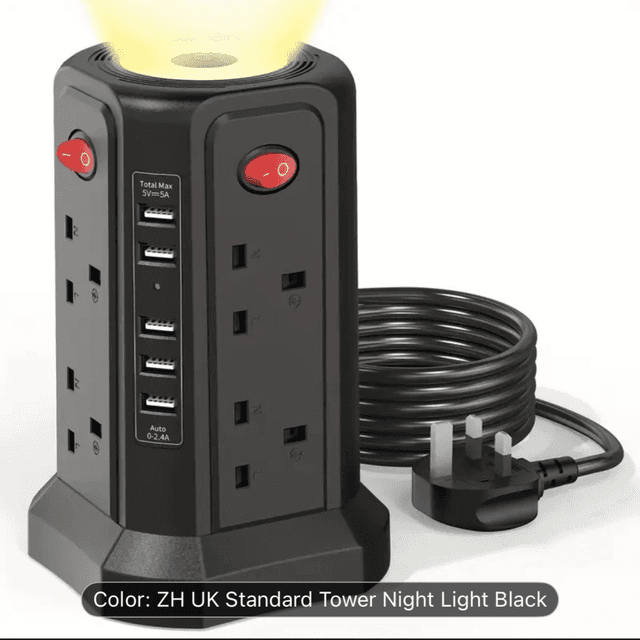 Extension Cord With USB Plug And Night Light